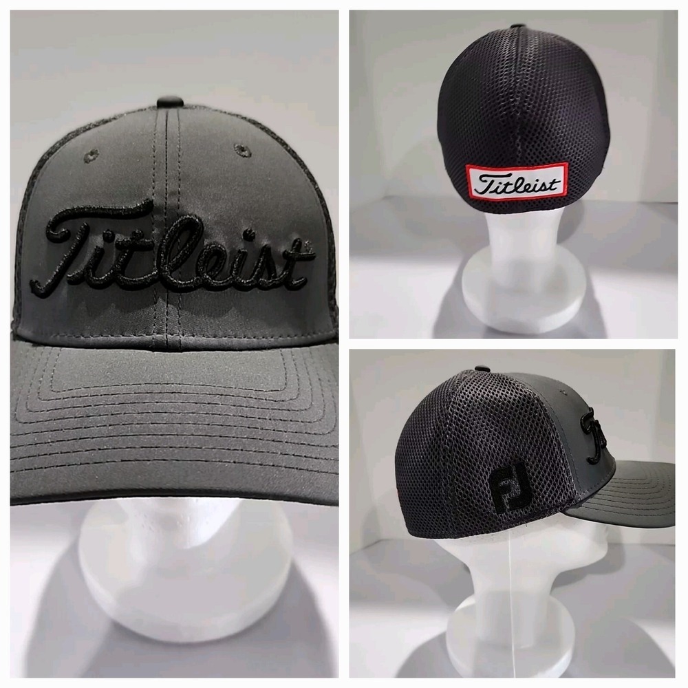 Cap Gray Med/Lrg Titleist Footjoy FJ Tour Performance Mesh Golf Hat Embroidered